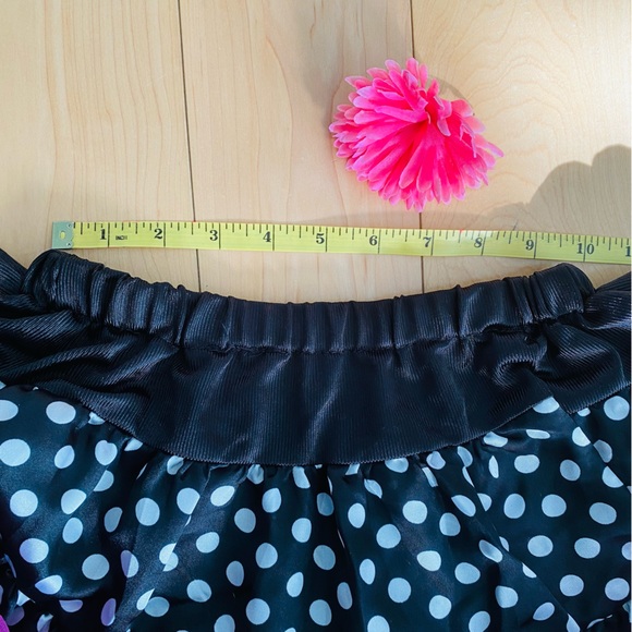 Adult Black White Dot Tutu With Hot Pink Trim - Size XS - Picture 5 of 6